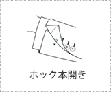ホック本開き